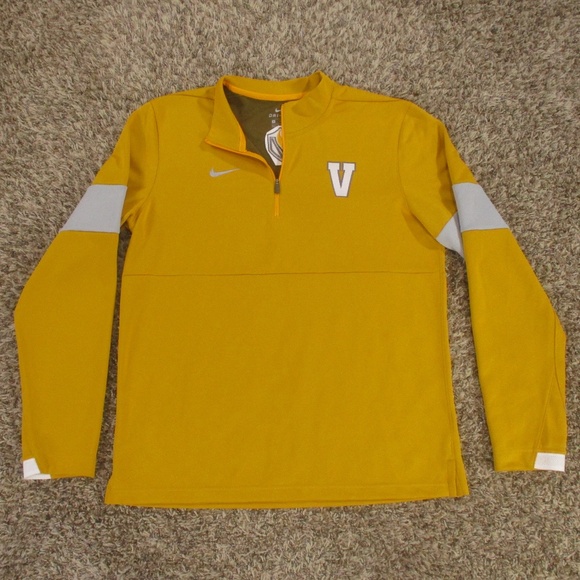 Valparaiso University Sweatshirt Men's Medium Yellow White 1/2 Zip Embroidered - Picture 1 of 10